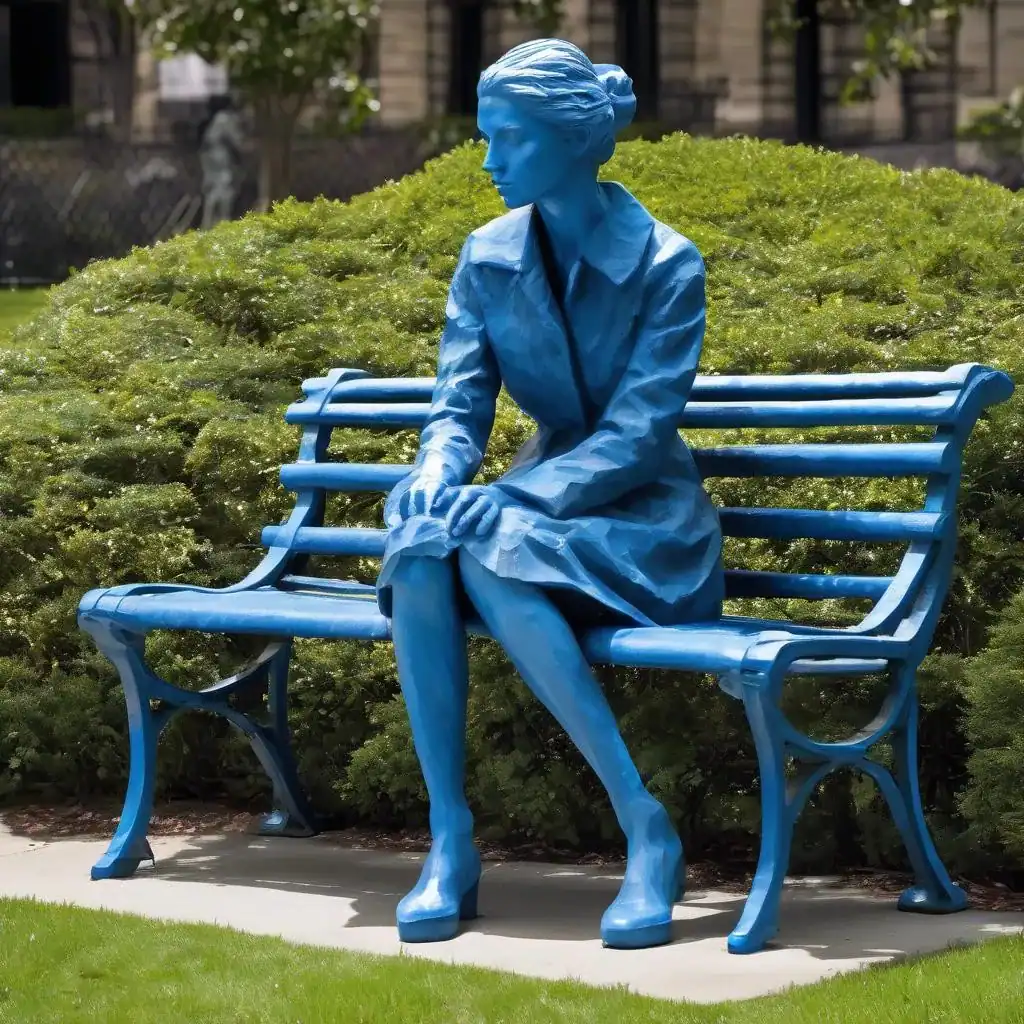Blue Girl on Park Bench – George Segal